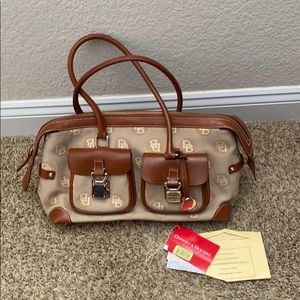 Dooney & Burke DB brown and tan purse